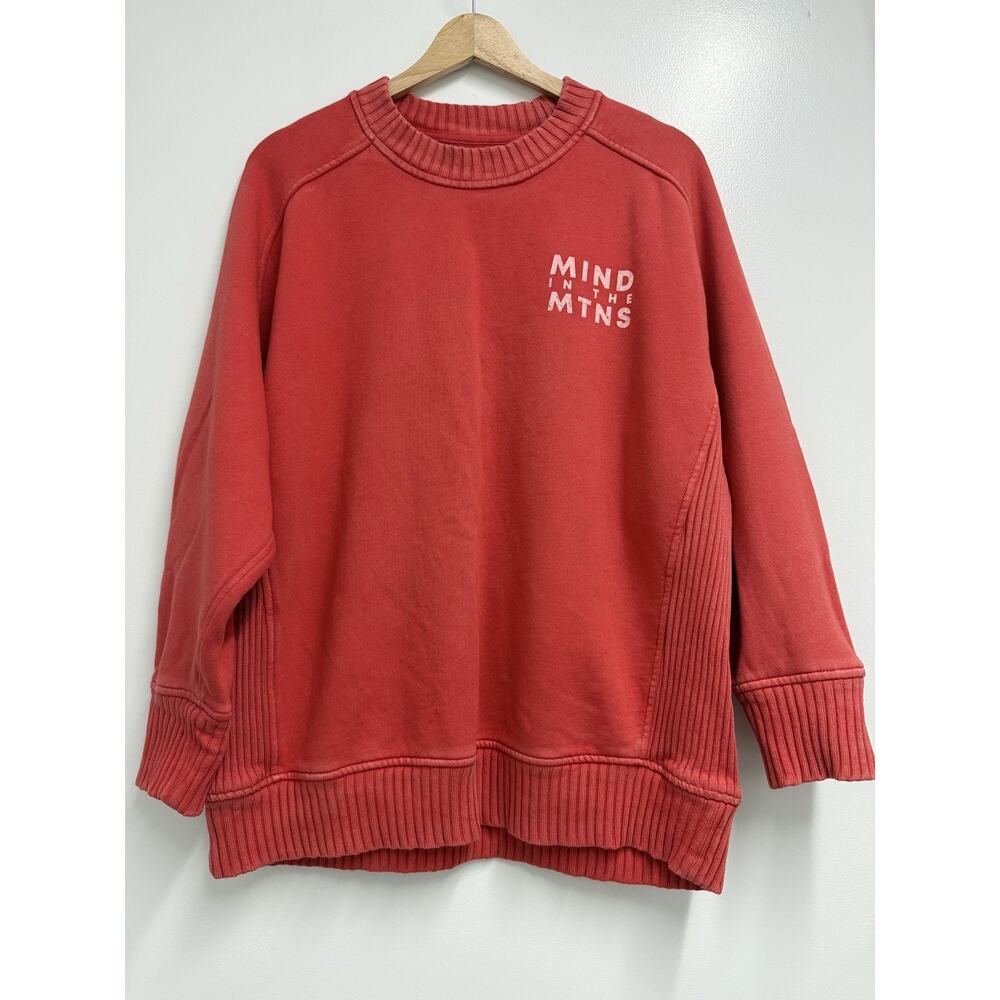 Aerie Mind In The Mountains Sweatshirt XS Coral Crewneck Pullover Cozy Oversized